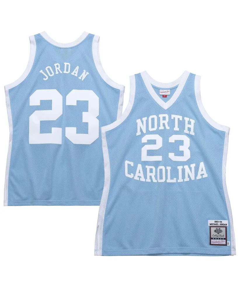Men's Mitchell & Ness Michael Jordan Carolina Blue North Tar Heels 1983-84 Authentic Throwback College Jersey