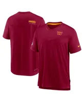 Men's Nike Burgundy Washington Commanders Sideline Coach Chevron Lock Up Logo V-neck Performance T-shirt