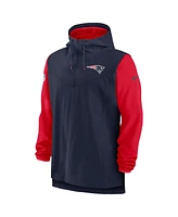Men's Nike Navy, Red New England Patriots Sideline Player Quarter-zip Hoodie