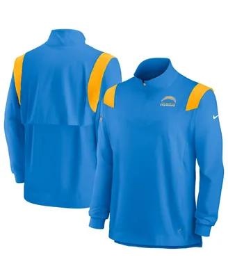 Men's Nike Powder Blue Los Angeles Chargers Sideline Coach Chevron Lockup Quarter-zip Long Sleeve Top