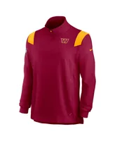 Men's Nike Burgundy Washington Commanders Sideline Coach Chevron Lockup Quarter-zip Long Sleeve Top