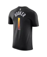 Men's Jordan Devin Booker Black Phoenix Suns 2022/23 Statement Edition Name and Number T-shirt