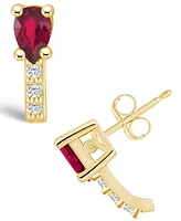 Macy's Ruby (1 Ct. t.w.) and Diamond (1/8 Stud Earrings