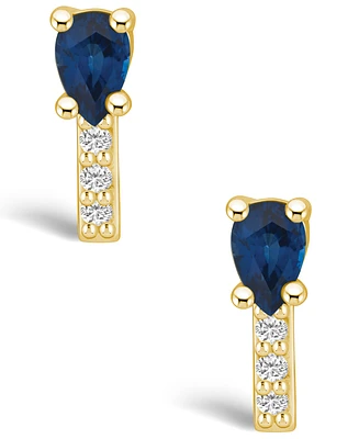Macy's Sapphire (1 Ct. t.w.) and Diamond (1/8 Stud Earrings