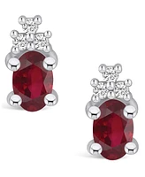 Macy's Ruby (1-1/ Ct. t.w.) and Diamond (1/10 Stud Earrings