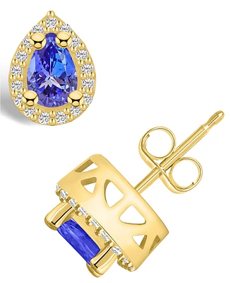 Macy's Tanzanite (/ Ct. t.w.) and Diamond (1/ Halo Stud Earrings