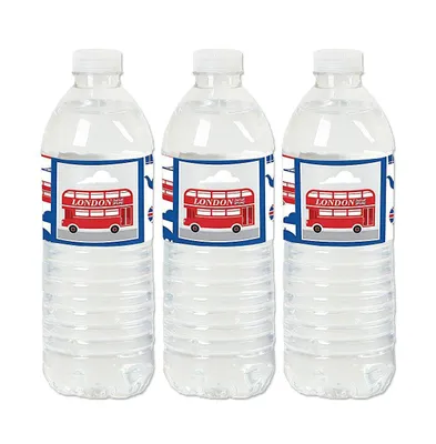 Cheerio, London - British Uk Party Water Bottle Sticker Labels - Set of 20