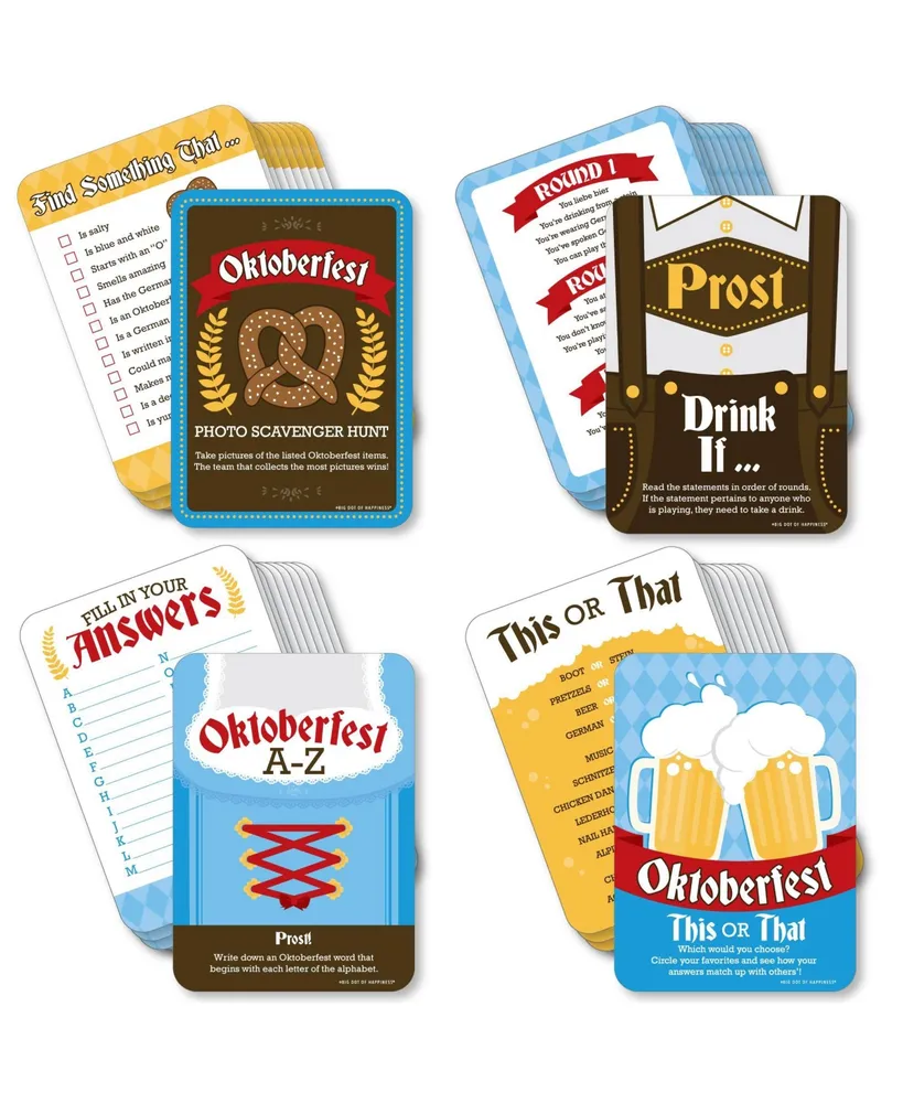 Oktoberfest - 4 Beer Festival Games - 10 Cards Each - Gamerific Bundle