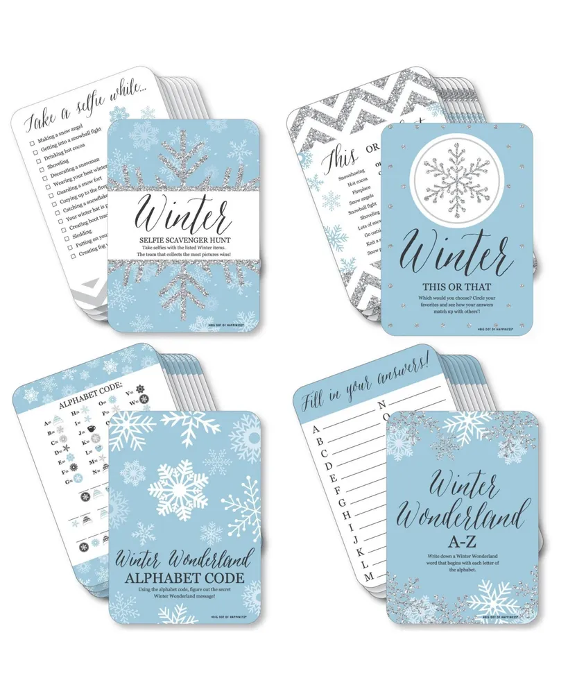 Winter Wonderland Party Favor Tag in Blue