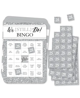 We Still Do - 25th Wedding Anniversary - Find the Guest Party Bingo Game - 18 Ct