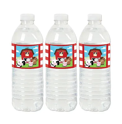 Farm Animals - Barnyard Water Bottle Sticker Labels - 20 Ct
