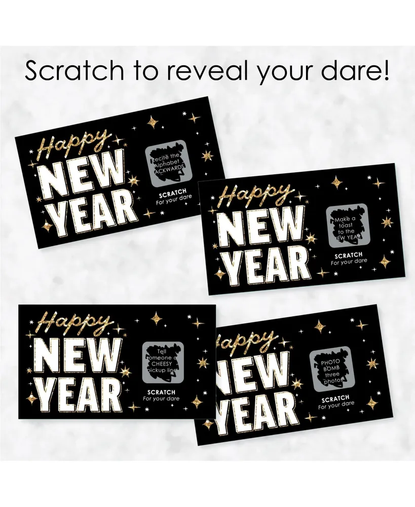 Hello New Year - Nye Party Game Scratch Off Dare Cards - 22 Count