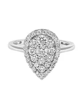 Diamond Pear Cluster Engagement Ring (3/4 ct. t.w.) in 14k White Gold