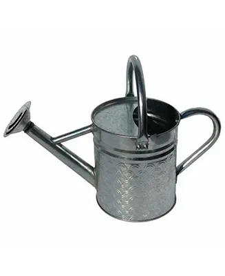 Gardener's Select Gardener Select Galvanized Embossed Watering Can, Silver, 0.63 Gal