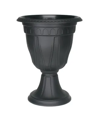 Dcn Plastic Tall Azura Urn Planter Black 20 inch height
