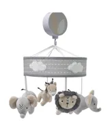 Lambs & Ivy Jungle Safari Gray Elephant/Lion/Giraffe Musical Baby Crib Mobile Toy