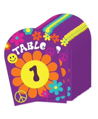 60's Hippie - 1960s Groovy Party Double-Sided 5" x 7" Cards Table Numbers - 1-20
