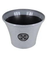 Garden Elements Logo Large Plastic Modern Planter Gray 14.75 Inches