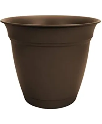 Hc Companies Eclipse Round In Outdoor Plastic Planter Chocolate 12in