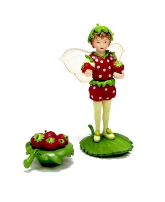 Flower Fairies Secret Garden Strawberry Fairy w/ Basket of Berries