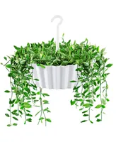 Tree Nest 122635 Hanging Sunny Lace Pattern Planter White - 10in