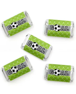 Goaaal - Soccer - Mini Candy Bar Wrapper Stickers - Party Small Favors - 40 Ct