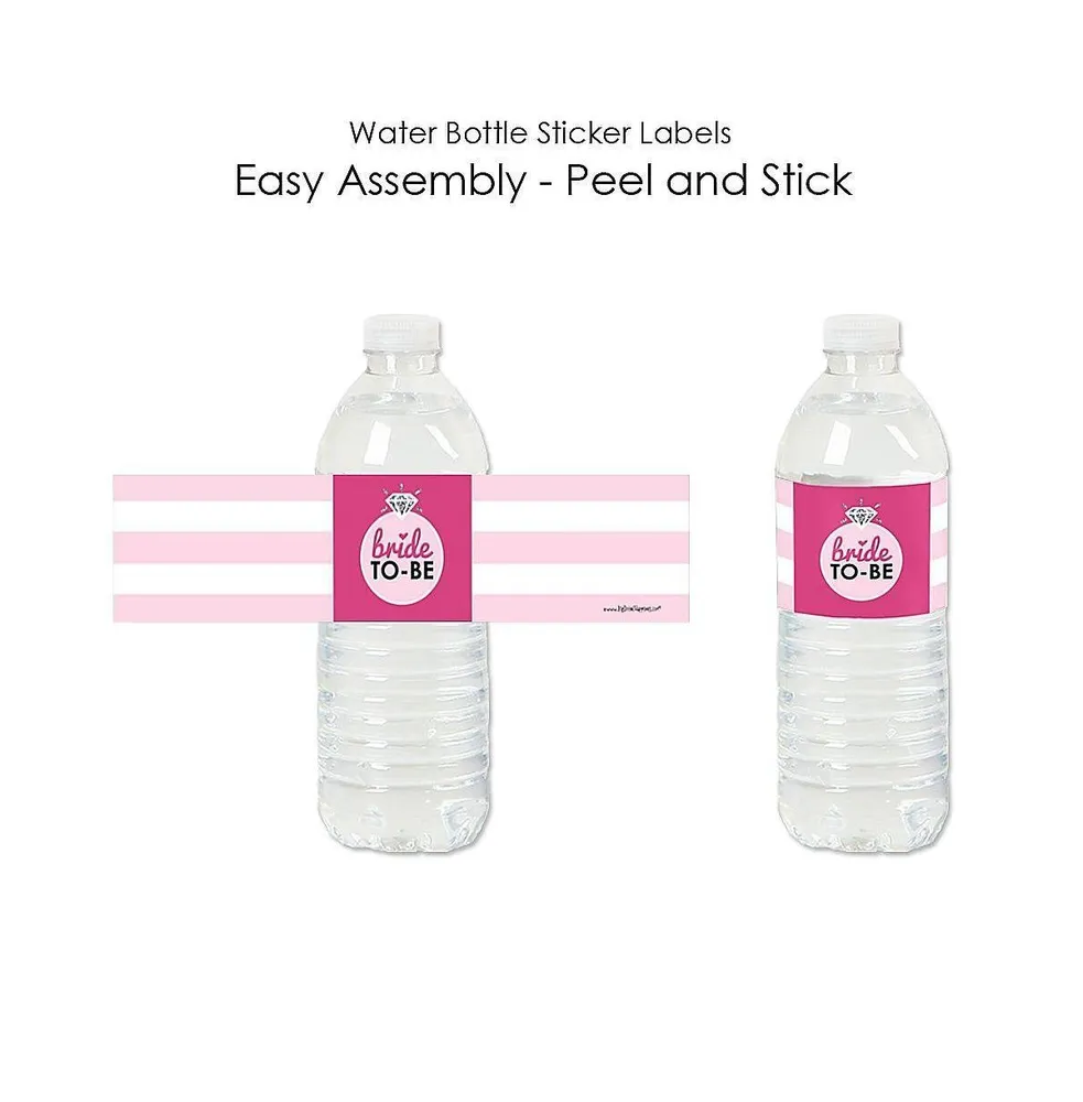 Bride-To-Be - Bachelorette Party Water Bottle Sticker Labels - 20 Ct