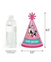 Pawty Like a Puppy Girl - Cone Happy Birthday Party Hats - 8 Ct (Standard Size)