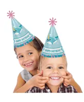 Narwhal Girl - Cone Happy Birthday Party Hats - Set of 8 (Standard Size)