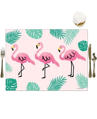 Pink Flamingo - Party Table Decorations - Tropical Summer Party Placemats 16 Ct