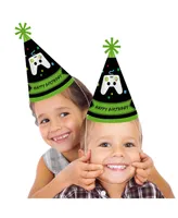 Game Zone - Cone Happy Birthday Party Hats - Set of 8 (Standard Size)