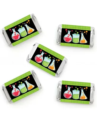 Scientist Lab - Mini Candy Bar Wrapper Stickers - Mad Science Party Favors 40 Ct