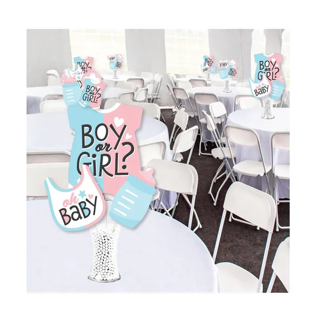 Big Dot of Happiness Baby Gender Reveal - Team Boy or Girl Party Circle  Sticker Labels - 24 Count