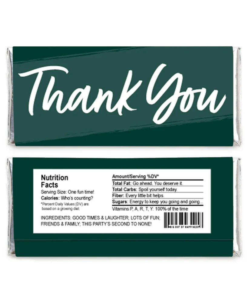Emerald Elegantly Simple - Candy Bar Wrapper Guest Party Favors - Set of 24