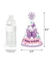 Beautiful Butterfly - Cone Happy Birthday Party Hats Standard Size 8 Count