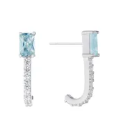 Giani Bernini Cubic Zirconia (1.44 ct.t.w.) Clear Baguette Half Hoop Post Earrings