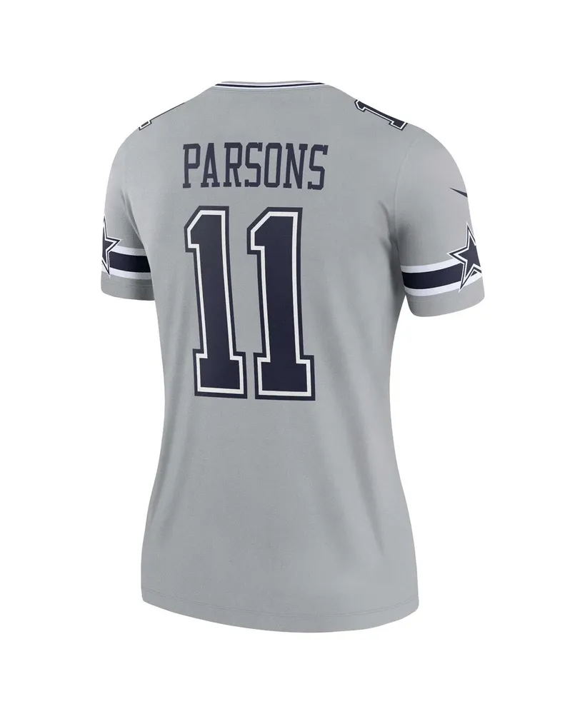 Women's Nike Micah Parsons Silver Dallas Cowboys Inverted Legend Jersey