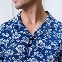 Hope & Henry Mens' Linen Short Sleeve Camp Shirt