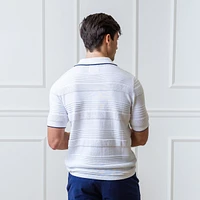 Hope & Henry Men's Organic Short Sleeve Sweater Polo