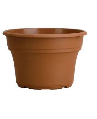 Hc Companies Panterra Plastic Round Pot Outdoor Plants, Clay Color 10"