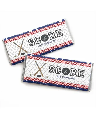 Shoots and Scores - Hockey - Candy Bar Wrappers Party Favors - 24 Ct