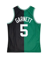 Men's Mitchell & Ness Kevin Garnett Black, Kelly Green Boston Celtics Hardwood Classics 2007-08 Split Swingman Jersey