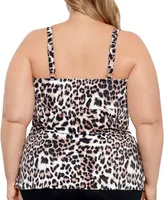 Swim Solutions Plus Triple Tier Tankini, Created For Macy's