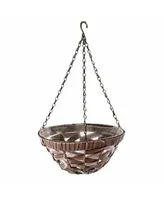 Gardener's Select Woven Plastic Wicker Hanging Basket, Coffee Wicker