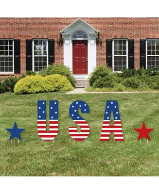 Stars & Stripes - Outdoor Lawn Decor - Usa Patriotic Party Yard Signs - Usa