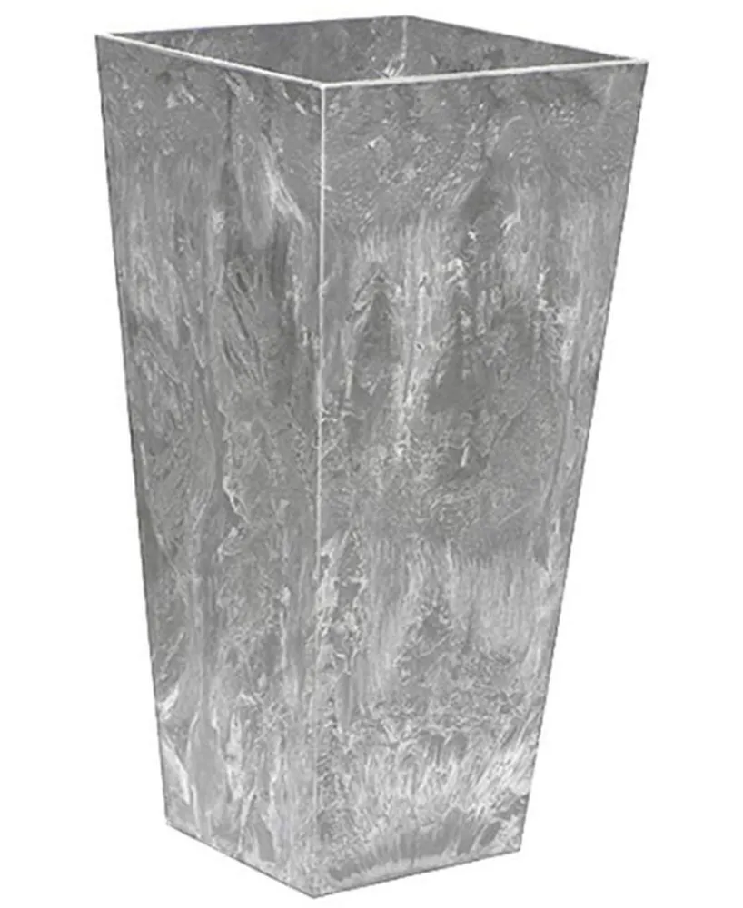 Novelty Artstone Ella Tall Square Planter Grey 19.5 inch