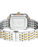 GV2 by Gevril Women's Bari Tortoise Swiss Quartz Diamond Accents Two-Tone Ss Ipyg Stainless Steel Bracelet Watch 34mm x 30mm