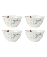 Lenox Butterfly Meadow Floral 4 Piece Rice Bowl Set, Service for 4