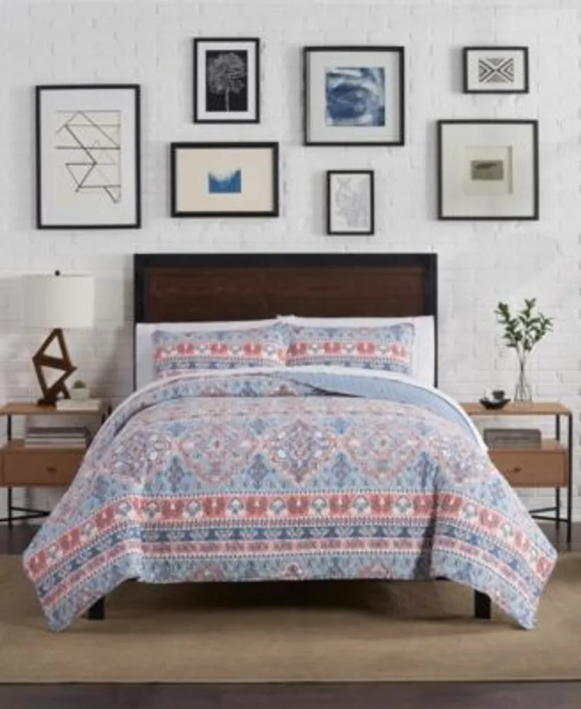 Lucky Brand Carmine Medallion 3 Piece Quilt Set Collection