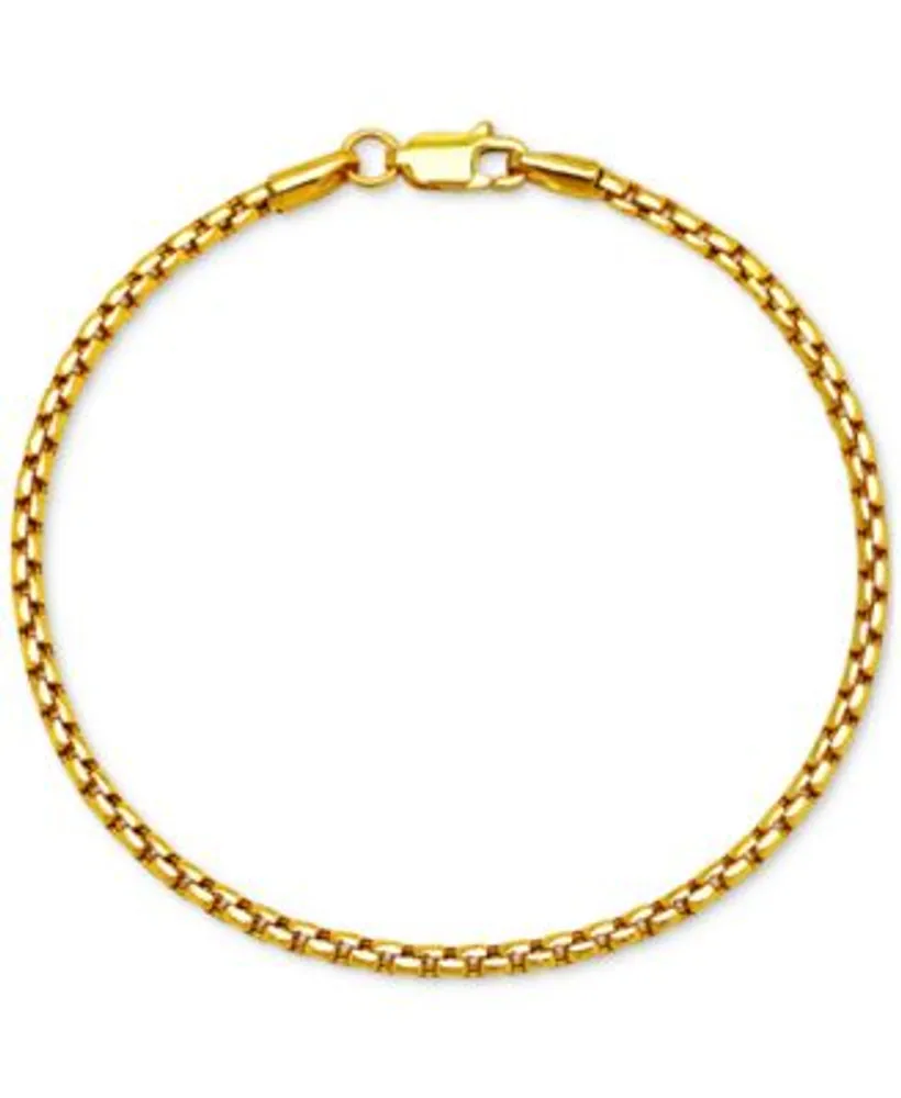 Rounded Box Link Chain Bracelets In 14k Gold